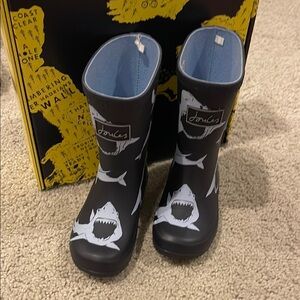 Joules Kids Shark Print Rain Boots Size 9